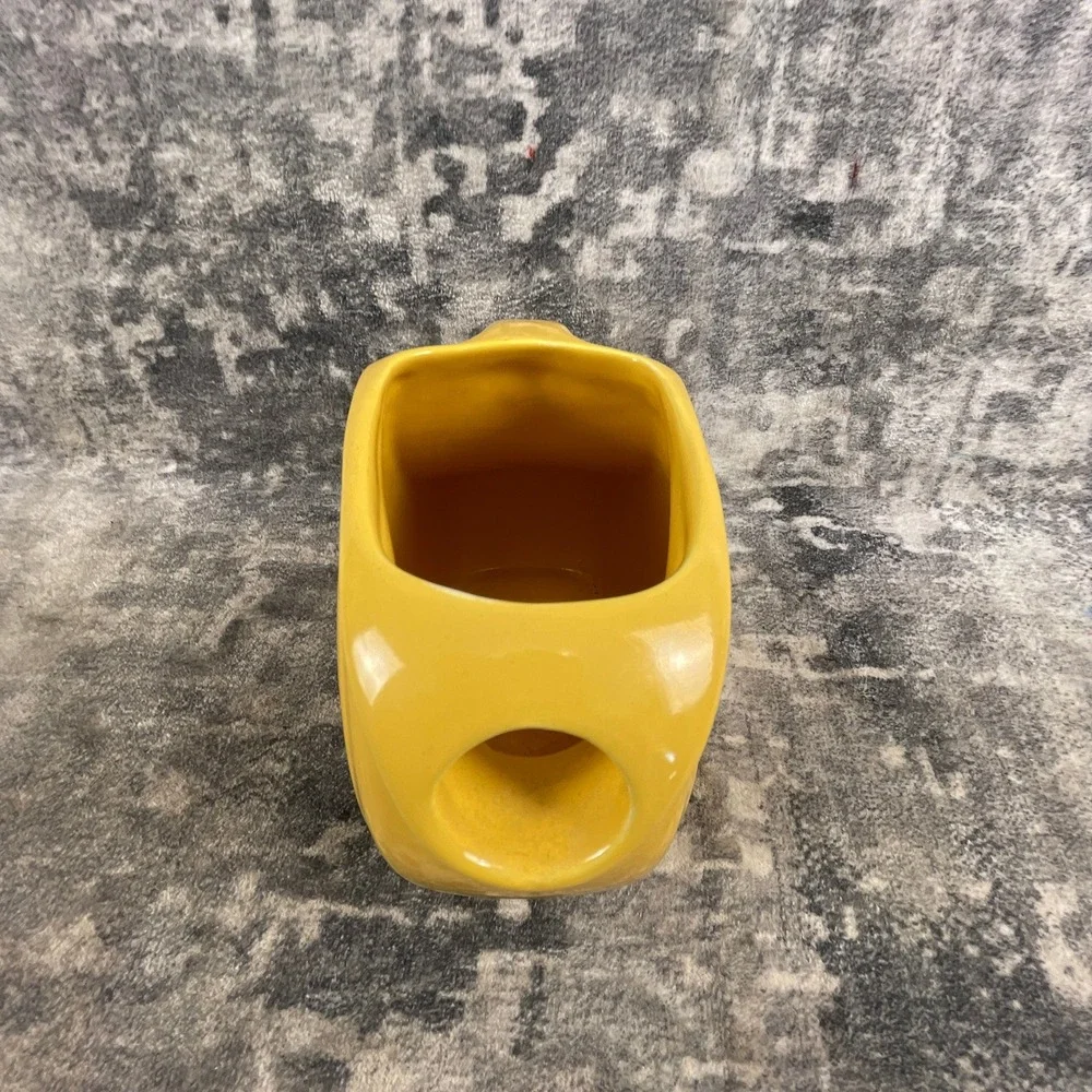 Vtg Fiesta Homer Laughlin 6" Disc Juice Pitcher Yellow Deco Ceramic Kitchencore - Picture 10 of 10